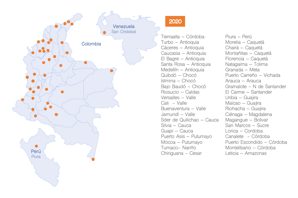 Mapa de cobertura EKOFIL